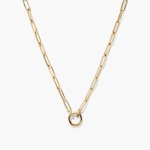 Mejuri Paperclip Chain Charm Necklace 18K Gold Vermeil 16 inches